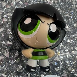 Cartoon Network power puff girls Black Figure with Neon Green Skull Accent